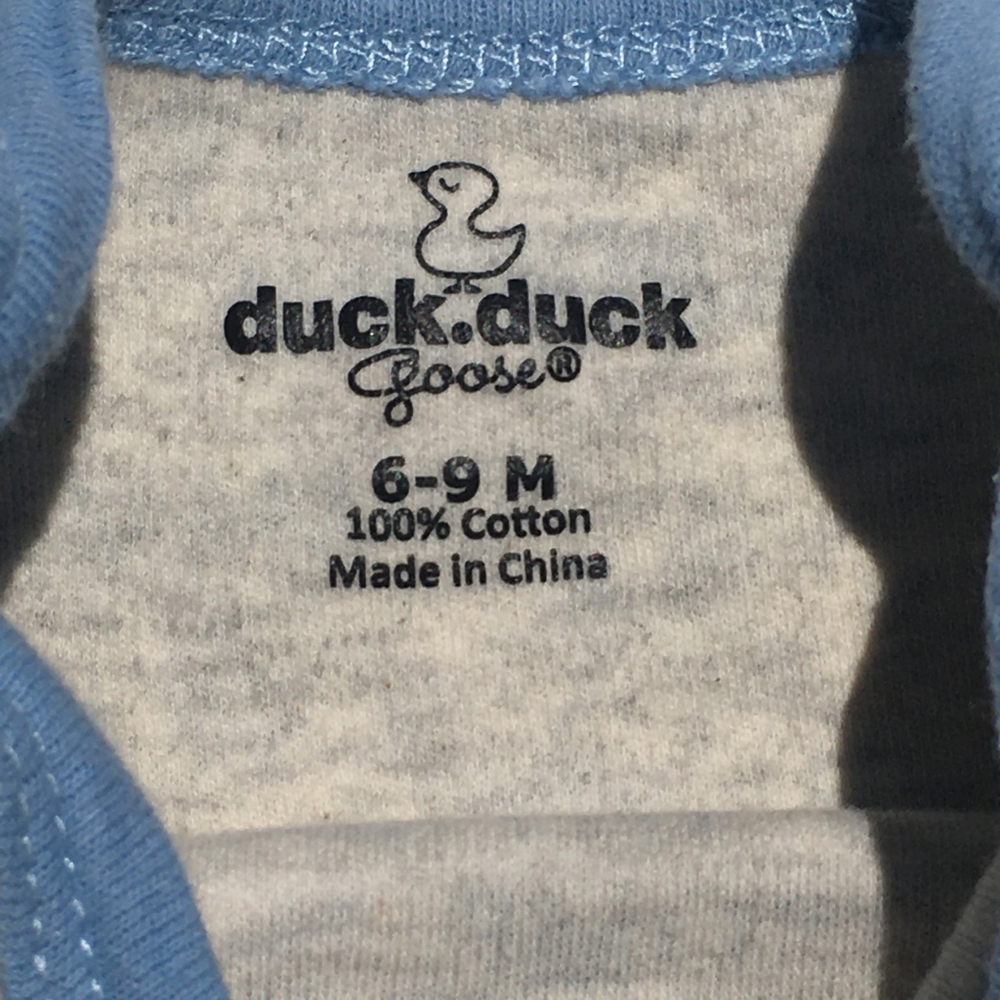 Duck Duck Goose Handsome Cutie Onesie Size 6-9 Months Gray Blue - Picture 2 of 3